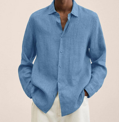 Camisa de lino de corte cuidado