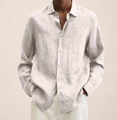 Camisa de lino de corte cuidado