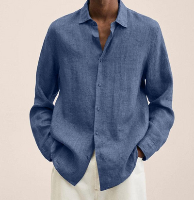 Camisa de lino de corte cuidado