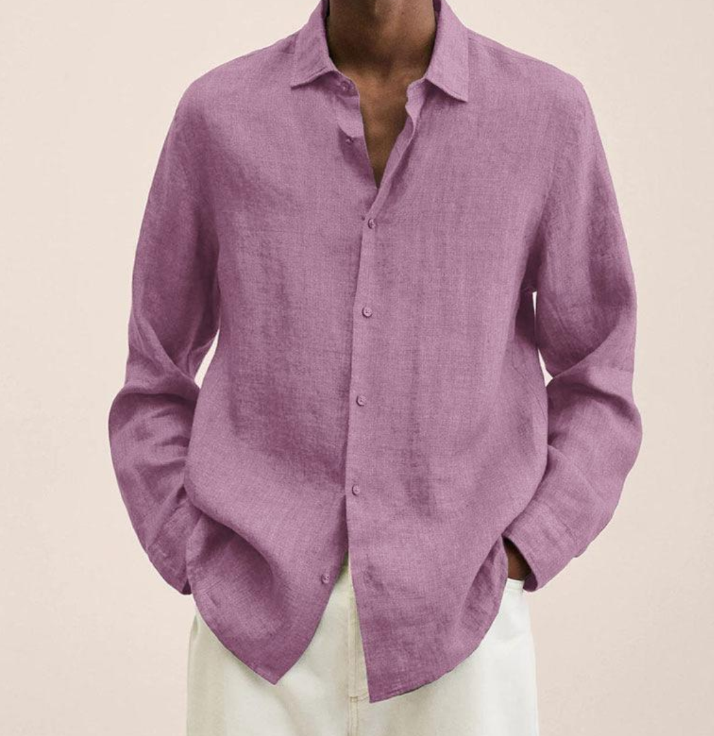 Camisa de lino de corte cuidado