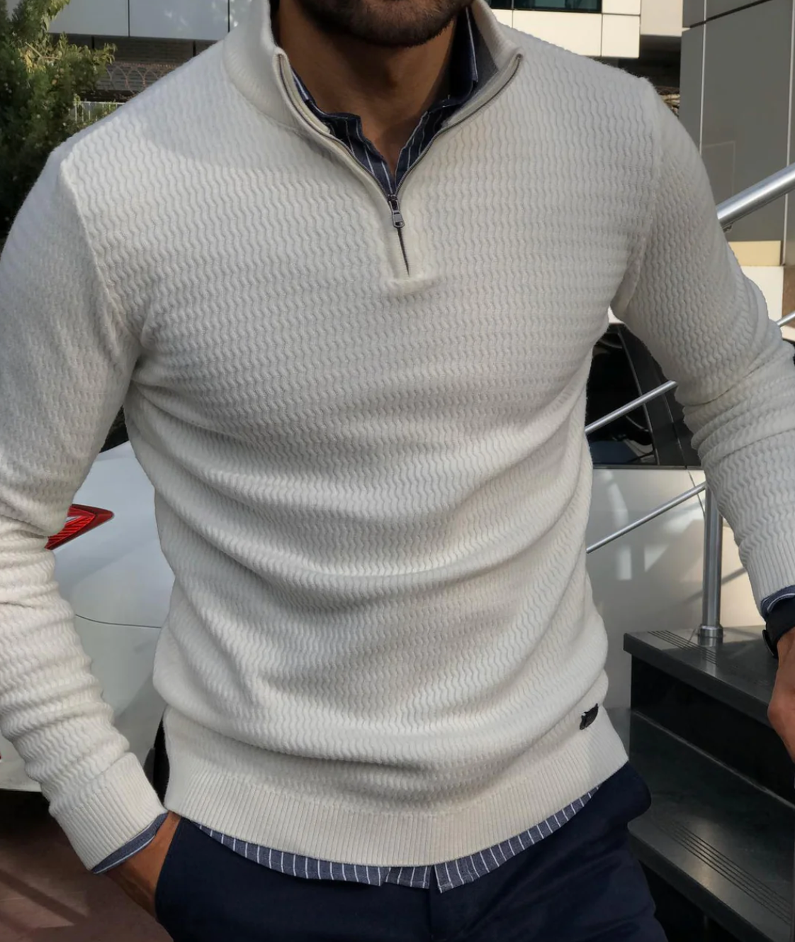 Simon | Suéter elegante con cremallera
