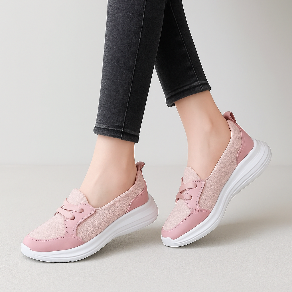 Orthopedic Shoe pink with model