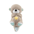 Peluche loutre bébé douce et câline, jouet en peluche gris avec détails bleus, idéal pour enfants, cadeau parfait, décoration chambre bébé.