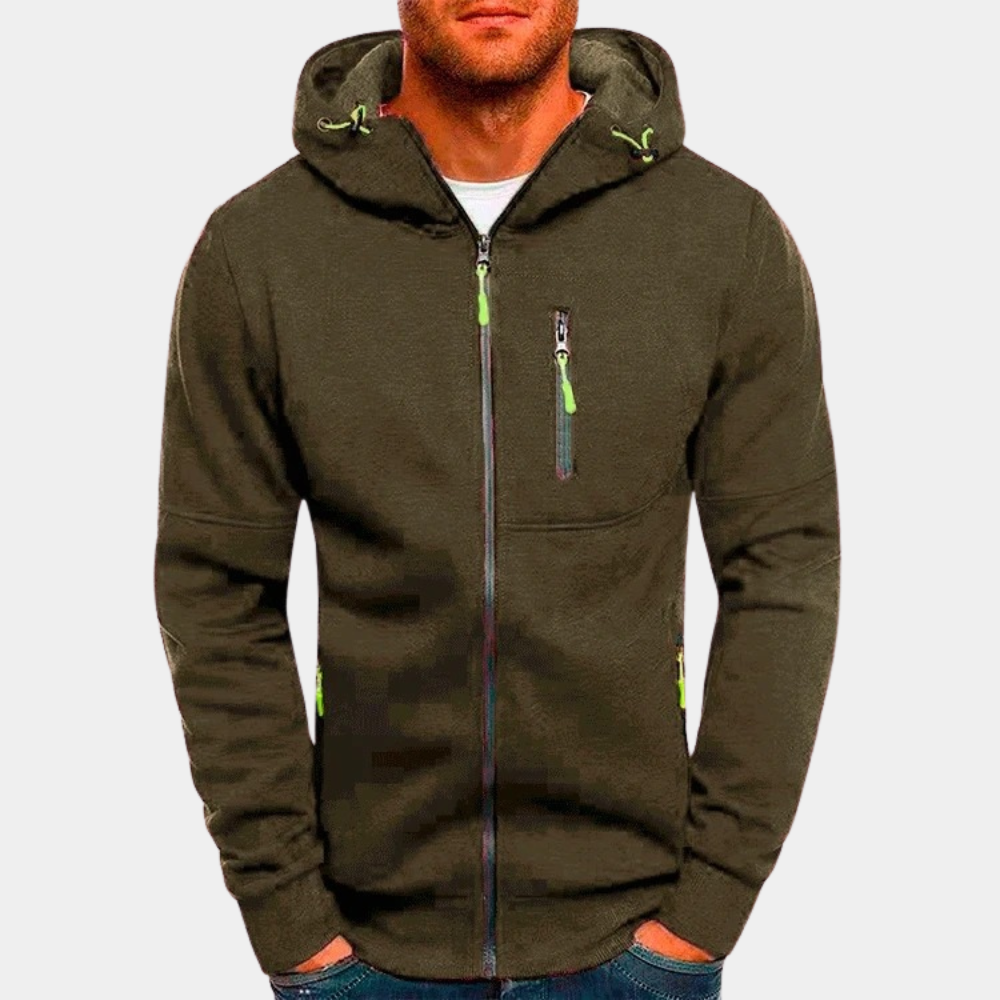 JACKS - Pull d'été léger avec fermeture éclair et capuche pour hommes