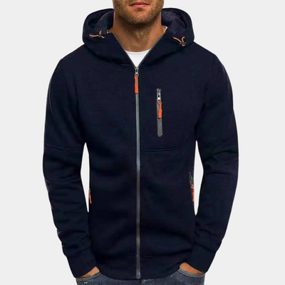 JACKS - Pull d'été léger avec fermeture éclair et capuche pour hommes