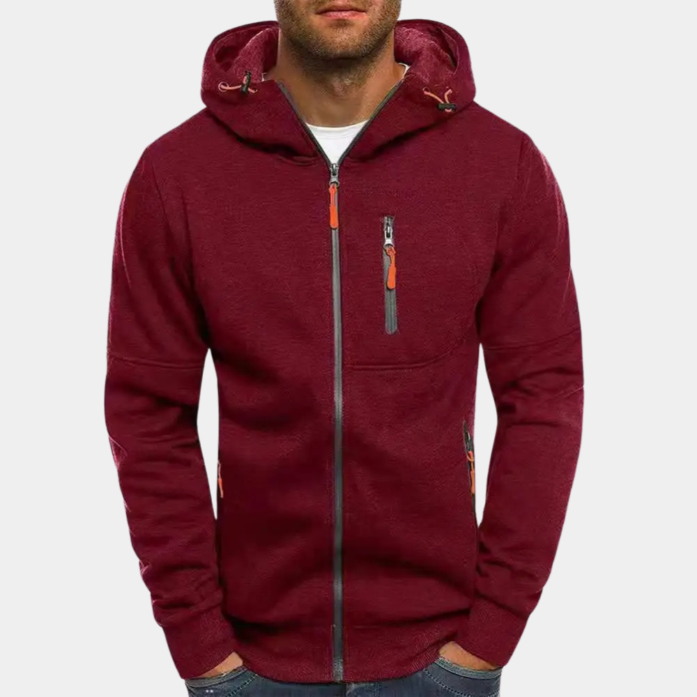 JACKS - Pull d'été léger avec fermeture éclair et capuche pour hommes