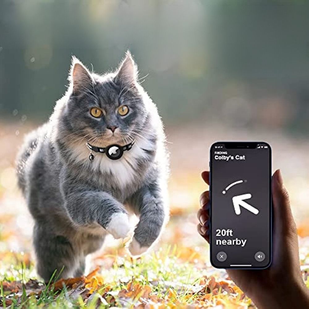 Collier GPS CAT avec fermeture à déclenchement rapide et design réfléchissant pour une meilleure visibilité nocturne