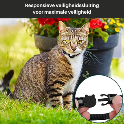 Collier GPS CAT avec fermeture à déclenchement rapide et design réfléchissant pour une meilleure visibilité nocturne