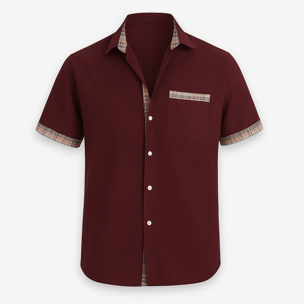 Short shirt sleeve burgundy