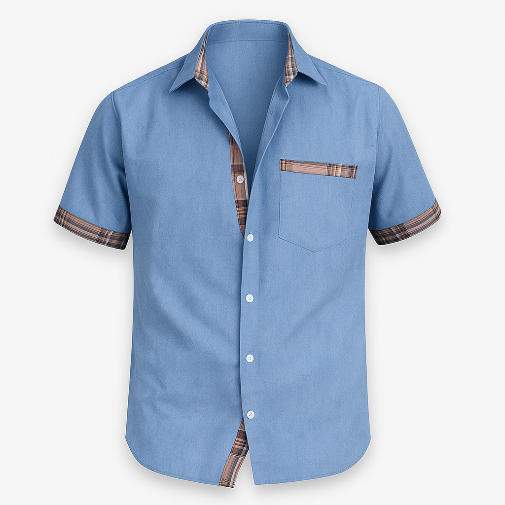 Short shirt sleeve light blue