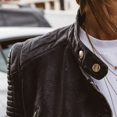 Veste en cuir élégante au design intemporel - Femmes