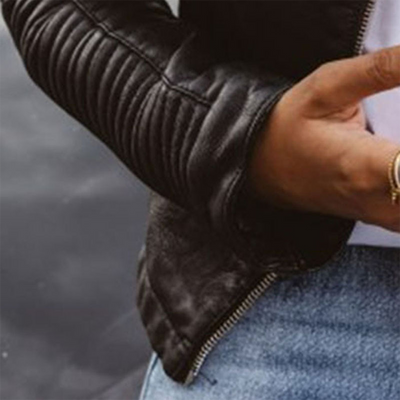 Veste en cuir élégante au design intemporel - Femmes