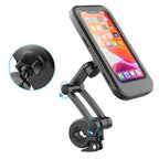 Support téléphone vélo rotatif, ajustable, noir, avec fixation guidon robuste. Compatible smartphone, idéal pour cyclisme, navigation GPS.