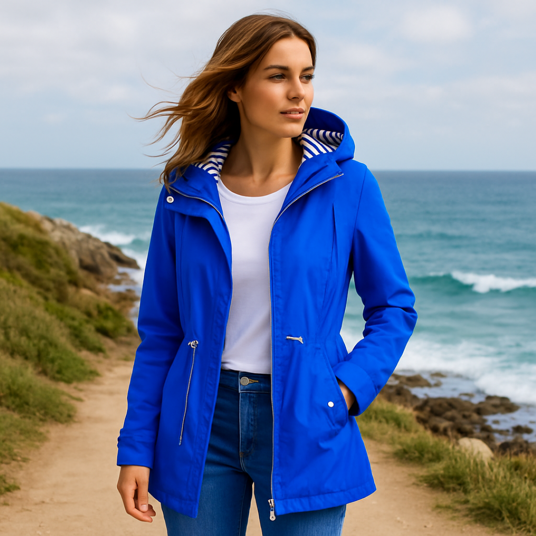 Beatrice | Parka imperméable - coupe ajustable avec doublure de capuche rayée