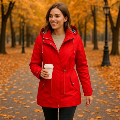 Beatrice | Parka imperméable - coupe ajustable avec doublure de capuche rayée