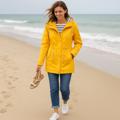 Beatrice | Parka imperméable - coupe ajustable avec doublure de capuche rayée