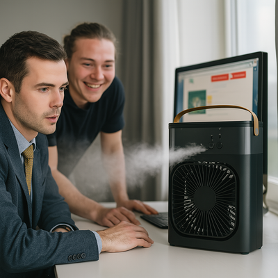 BREEZEFLOW | Enfriador de aire y humidificador portátil 3 en 1