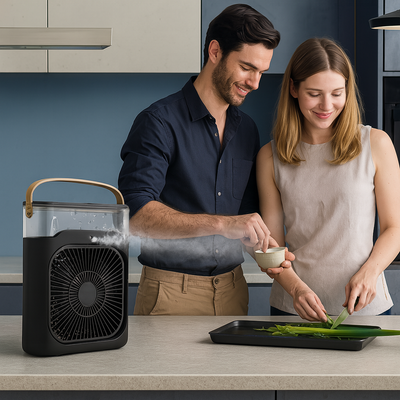 BREEZEFLOW | Enfriador de aire y humidificador portátil 3 en 1