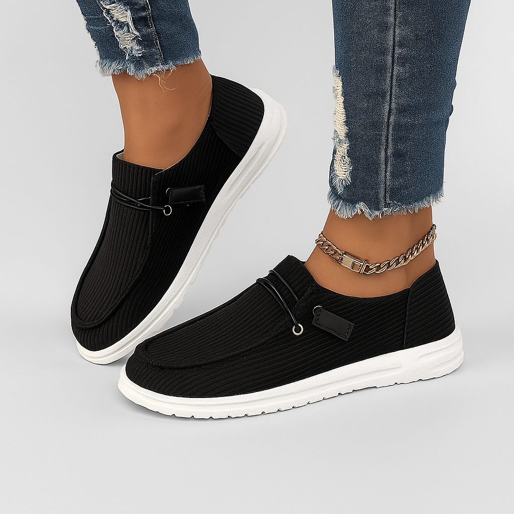 Shoe black with model