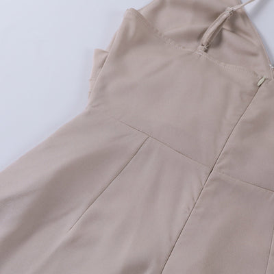 Vestido midi elegante de algodón medianoche con abertura alta