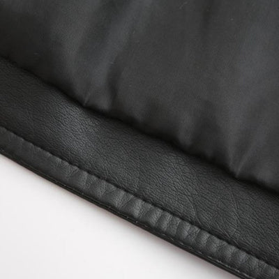 Veste en cuir à col montant pour femmes