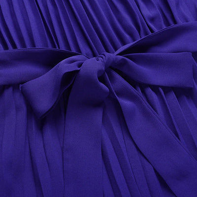 Tuta da donna - Eleganti pieghe - Scollo all'americana - Gamba larga - Cintura in vita