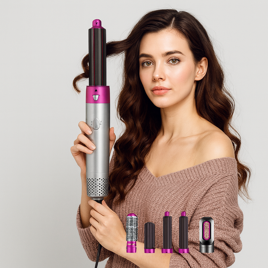 5 and 1 Hair dresser with model