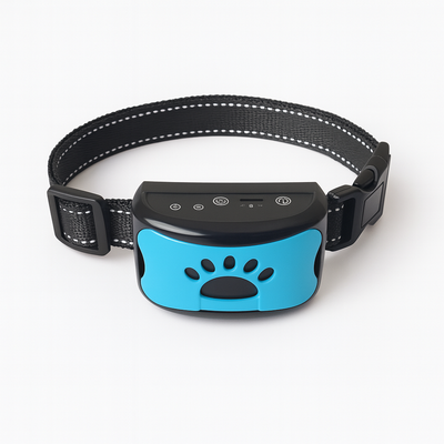 Anti-barking collar blue