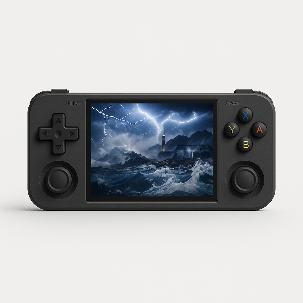 Retro handheld gaming console black