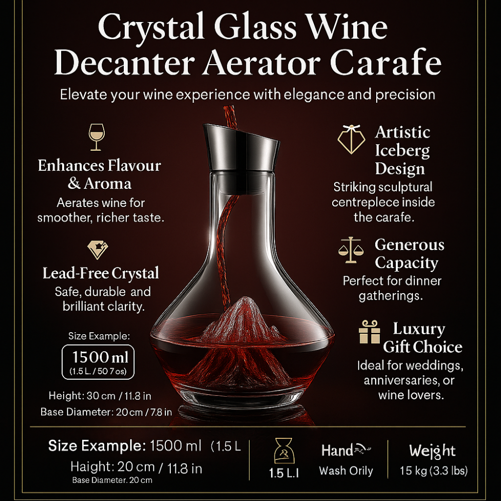 Carafe à vin en cristal avec aérateur