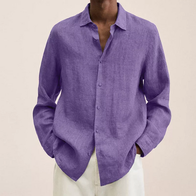 Noah | Camisa casual de lino con cuello vuelto