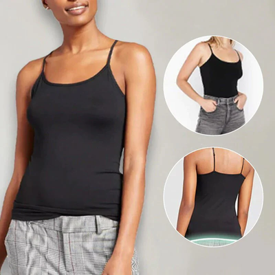 Camiseta de tirantes para mujer con sujetador incorporado: sujeción y comodidad sin costuras. 