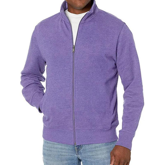 Sweatshirt zippé sportif pour hommes avec col montant