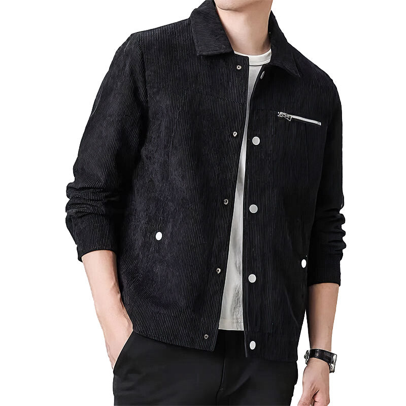 Chaqueta de transición para hombre de alta calidad en terciopelo clásico.
