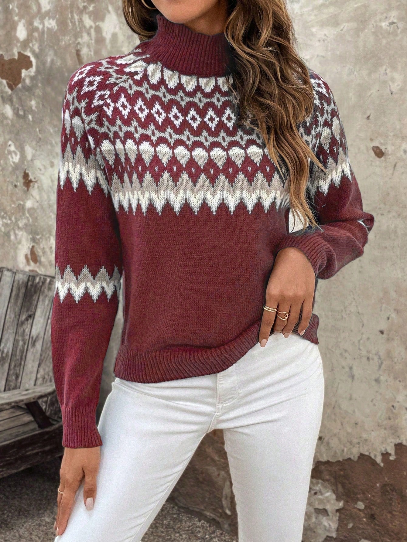 Pull à col roulé classique pour femmes