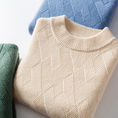 Elegante suéter de cachemira para hombre, en varios colores.