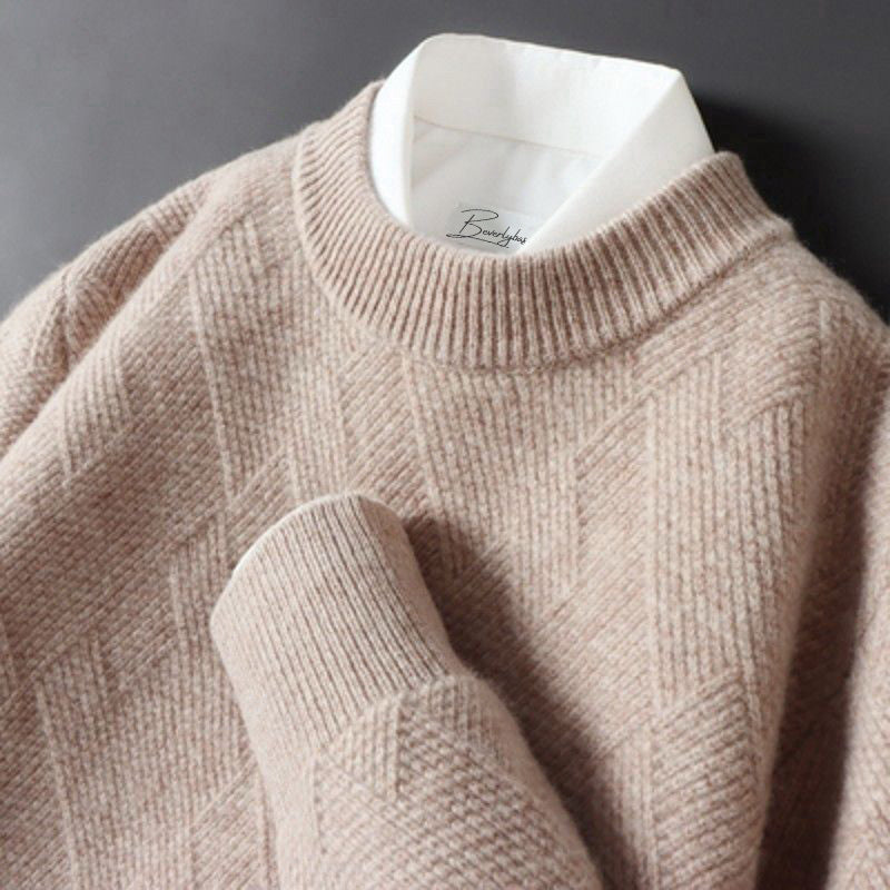 Elegante suéter de cachemira para hombre, en varios colores.