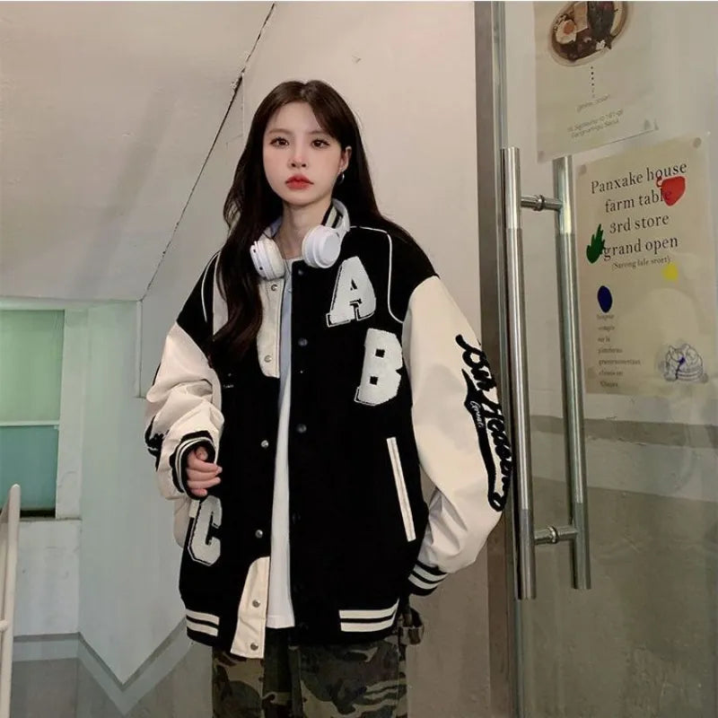 Willeke - veste de baseball bomber surdimensionnée vintage pour femme