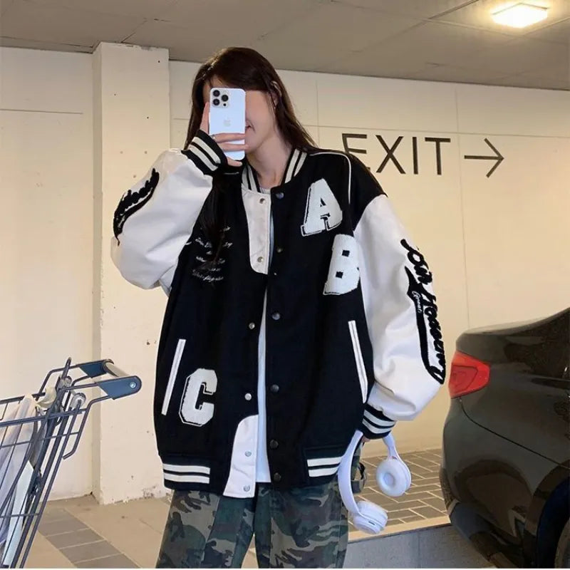 Willeke - veste de baseball bomber surdimensionnée vintage pour femme