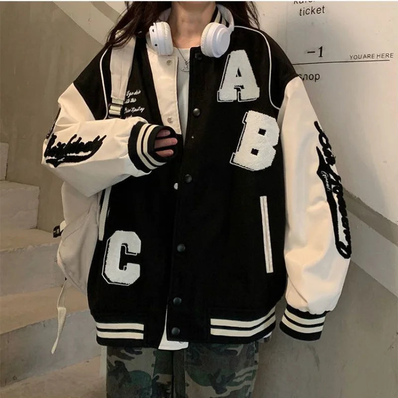 Willeke - veste de baseball bomber surdimensionnée vintage pour femme