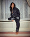 Ensemble deux pièces en denim avec veste en denim et pantalon long - Dames