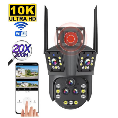 Cámara de seguridad inalámbrica 10K con 20 MP y zoom 20x - DualGuard Ultra 10K