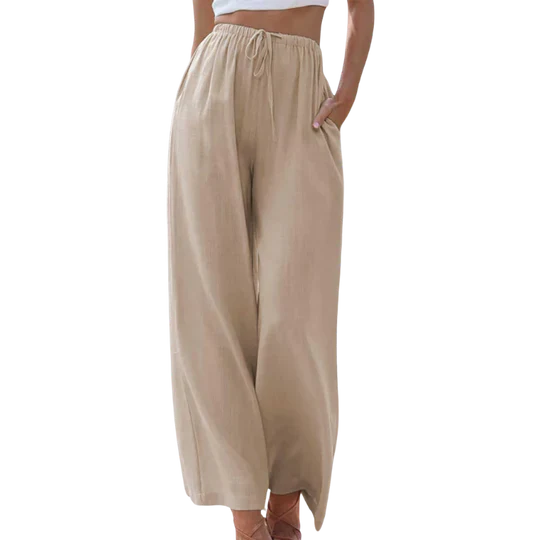 Anivia | Pantalon Elegant En Coton-Lin