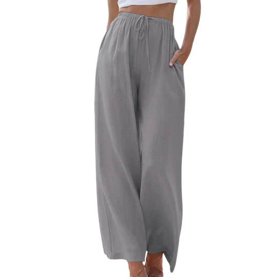 Anivia | Pantalon Elegant En Coton-Lin