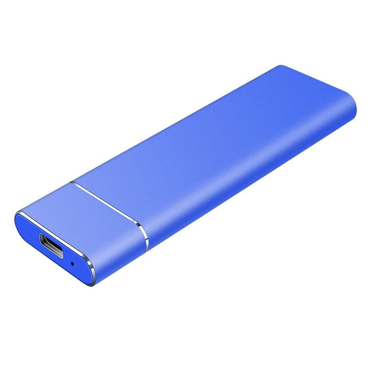 Clé USB bleue élégante, design moderne, connecteur USB-C, stockage portable haute capacité, accessoire technologique essentiel.