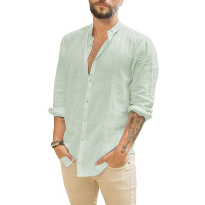 Camisa de lino lisa para hombre | Damian
