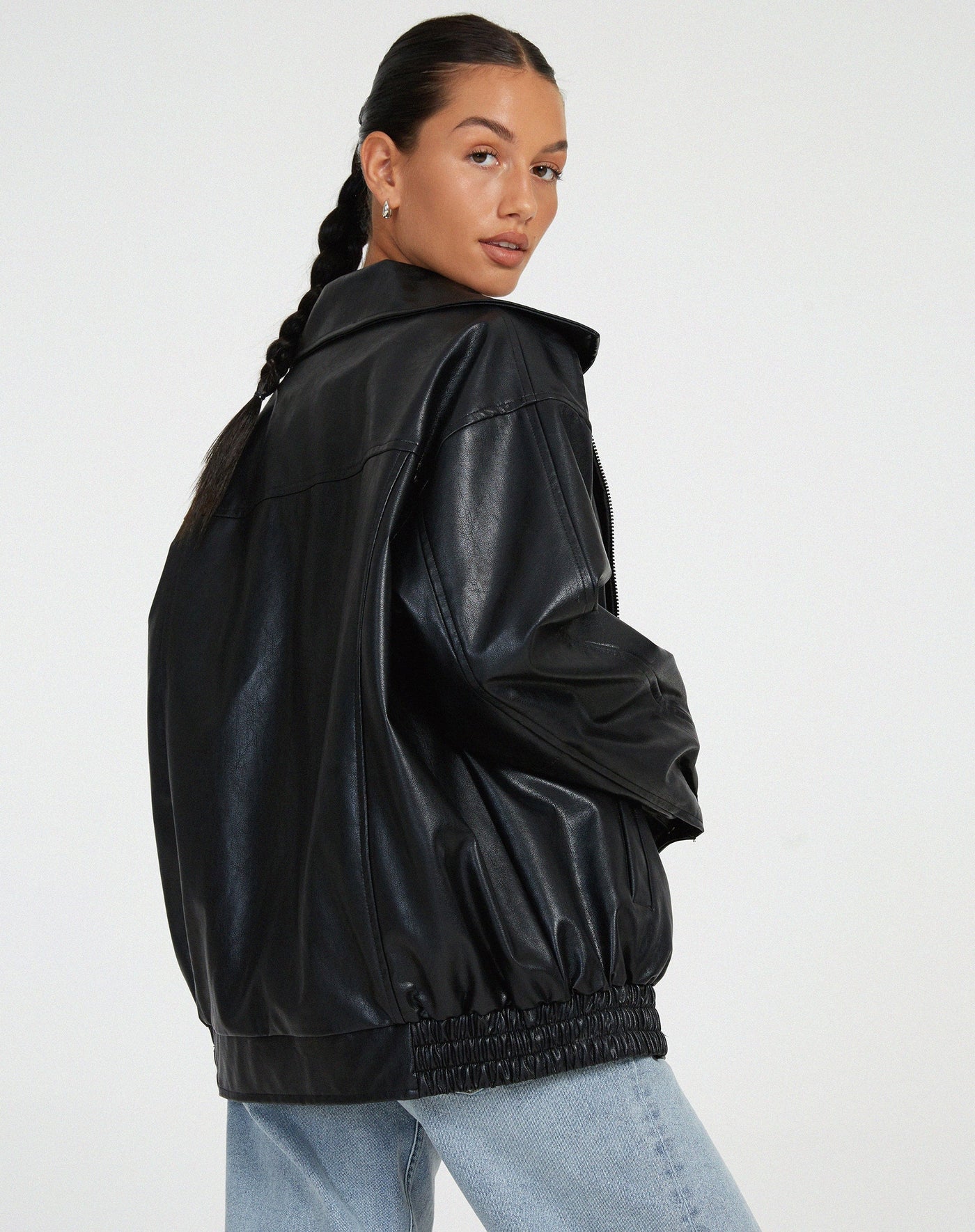 Veste en cuir surdimensionnée et élégante - Confortable et tendance pour tous les jours