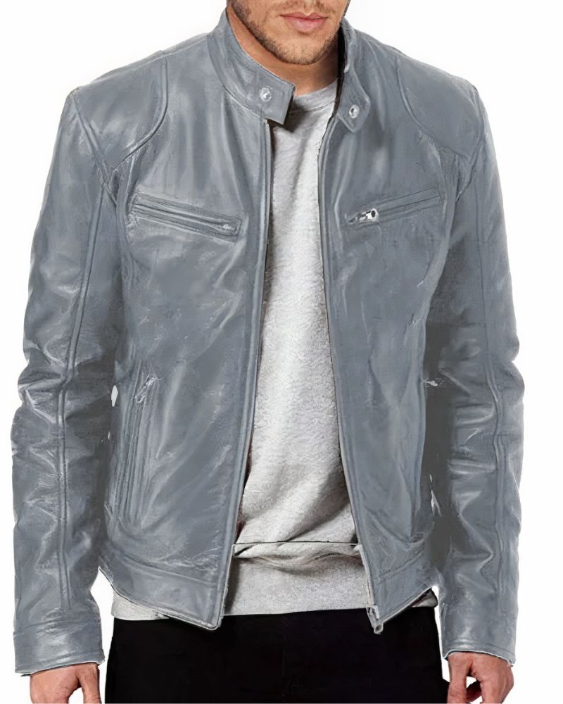 Veste de moto en cuir pour homme - Erwan