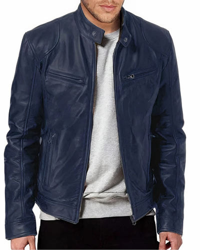 Veste de moto en cuir pour homme - Erwan
