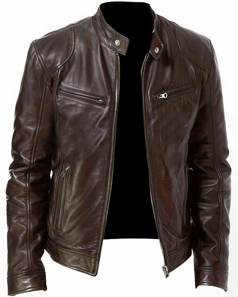 Veste de moto en cuir pour homme - Erwan